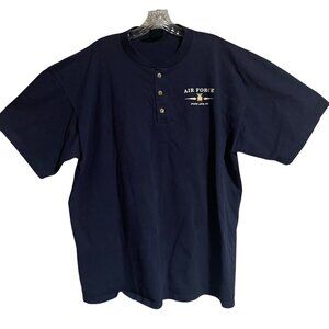 Navy Blue Henley T-Shirt Mens XL Pope Air Force Base NC Soffes Choice